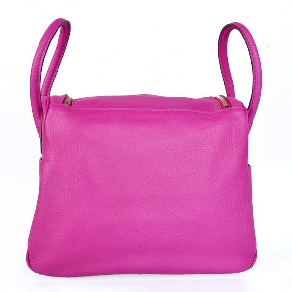 High Quality Replica Hermes Lindy 30CM Havanne Handbags Fuchsia Clemence Leather Silver - Click Image to Close